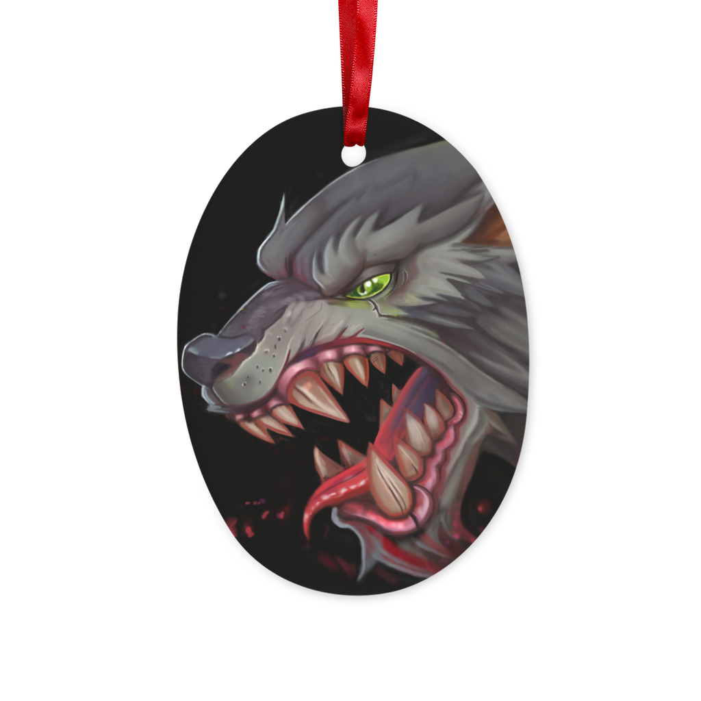 Wolf Ceramic Hanging Ornament