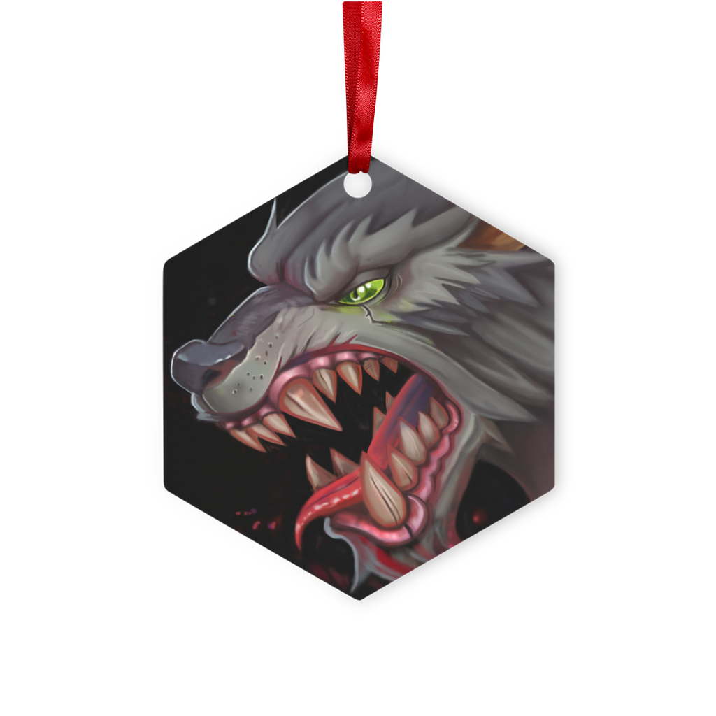 Wolf Metal Hanging Ornament